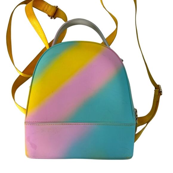 Pastel Multicolor Rainbow Design Adjustable Straps Mini Backpack - Picture 1 of 9